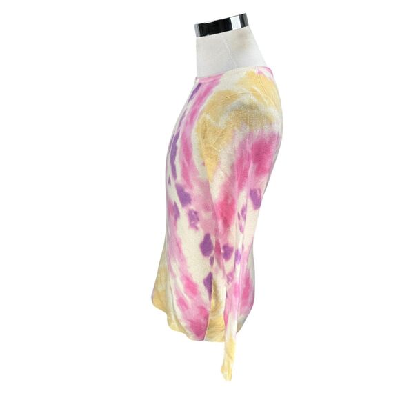 Charter Club Table Cashmere Sweater Women’s Medium Bianca Crema Tie-Dye Pink New - Picture 4 of 10